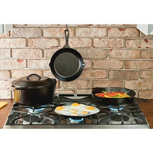 Lodge Lodge Pre-Seasoned Cast Iron 5 Piece Set, Black 1