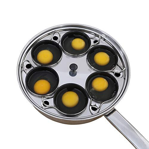 Egg Poacher Pan - Stainless Steel Poached Egg Cooker  Perfect Poached Egg Maker  Induction Cooktop Egg Poachers Cookware Set with 6 Nonstick La