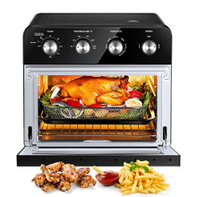 FOHERE Air Fryer Oven 23L Mini Oven, Multi-function Countertop Convection Oven with Rotisserie and Dehydrator, Oil Free Cooking, Non-Stick Inner,