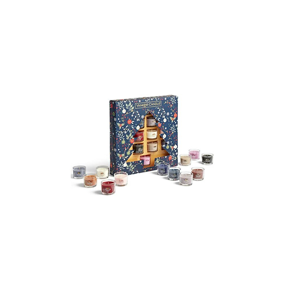 Yankee Candle Gift Set | 12 Signature Scented Votive Candles | Countdown to Christmas Collection