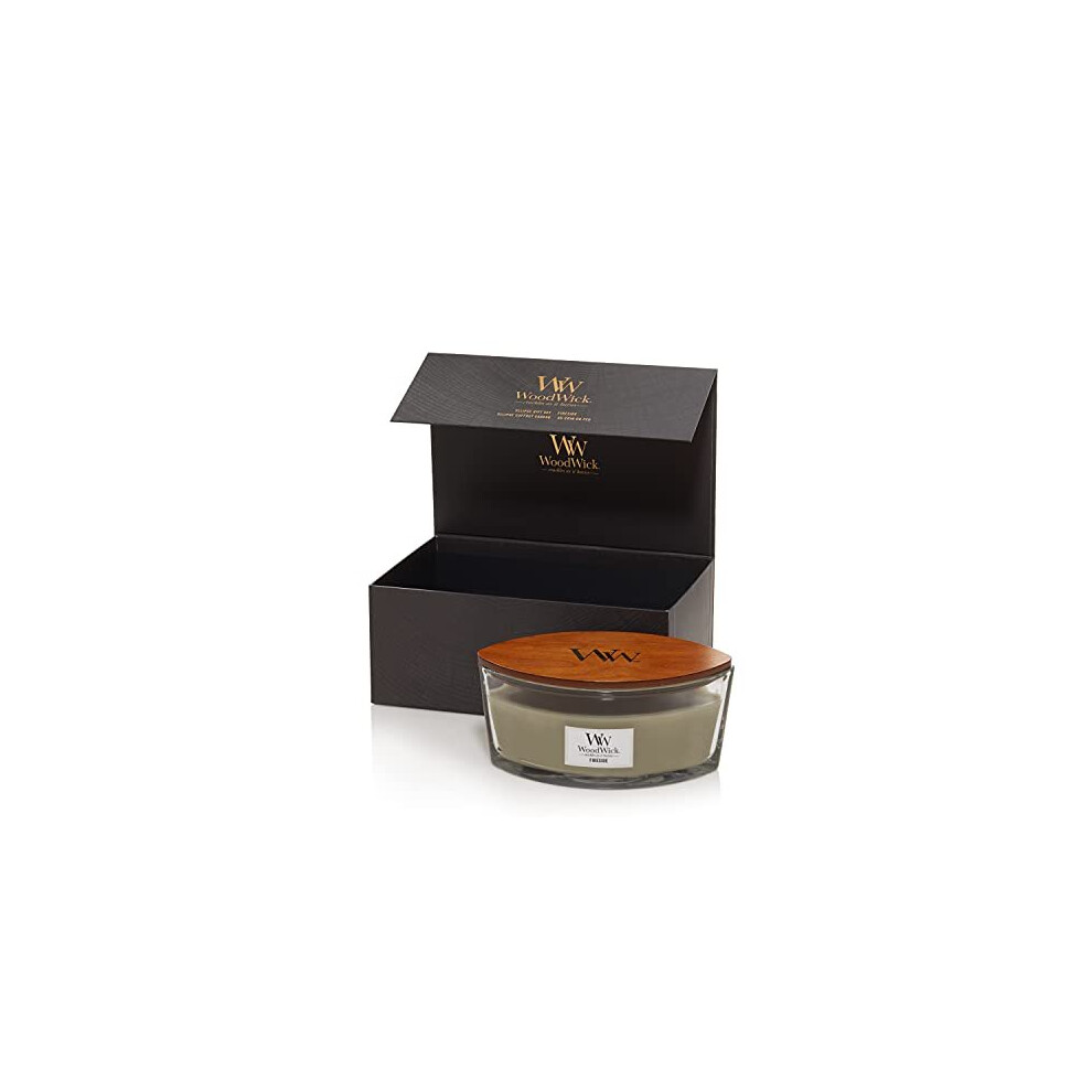 WoodWick Scented Candles Gift Set | Fireside Ellipse Scented Candle with Crackling Wick | Up to 50 Hours Burn Time | Gift Box | 1 Count