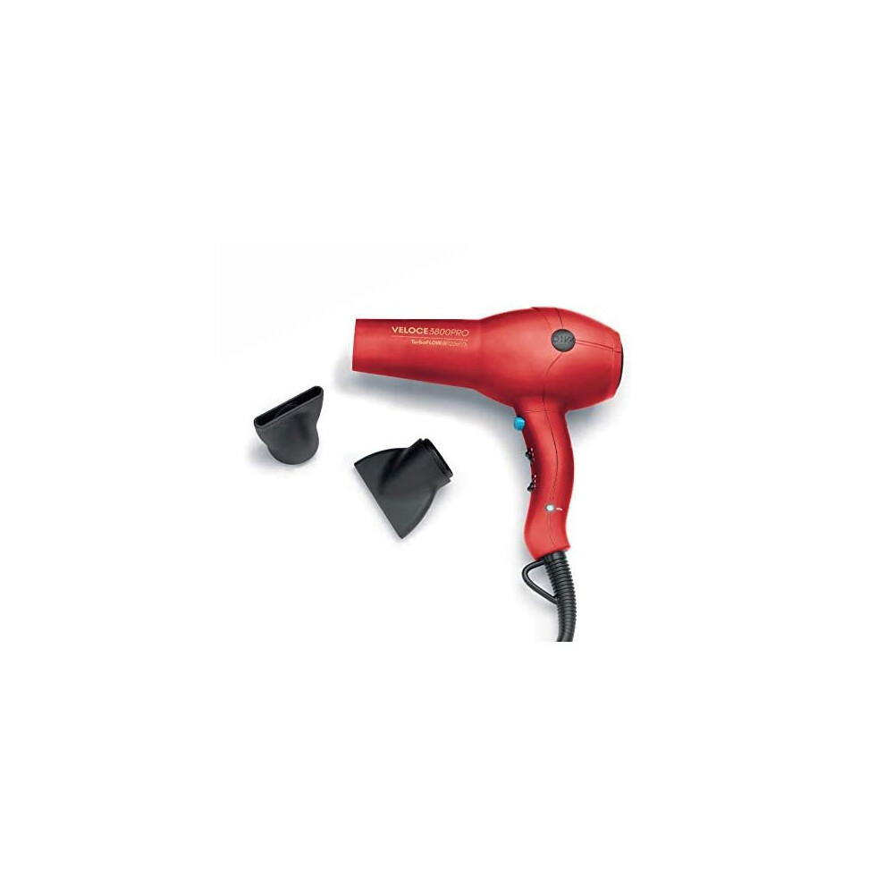 Diva Pro Styling Veloce 3800 Pro Dryer, Red - 2200W Professional Hairdryer with Ionic Conditioning, EDT108