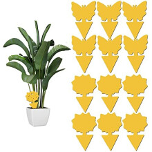 12 pack Sticky Fruit Fly and Fungus Gnat Trap Yellow Sticky Fly Traps Insect Killer for Houseplant indoor and outdoor plants