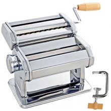 Taylor & Brown 5-in-1 Heavy-Duty Stainless Steel Pasta Maker with Lasagne, Spaghetti & Tagliatelle Cutters – 9 Thickness Levels