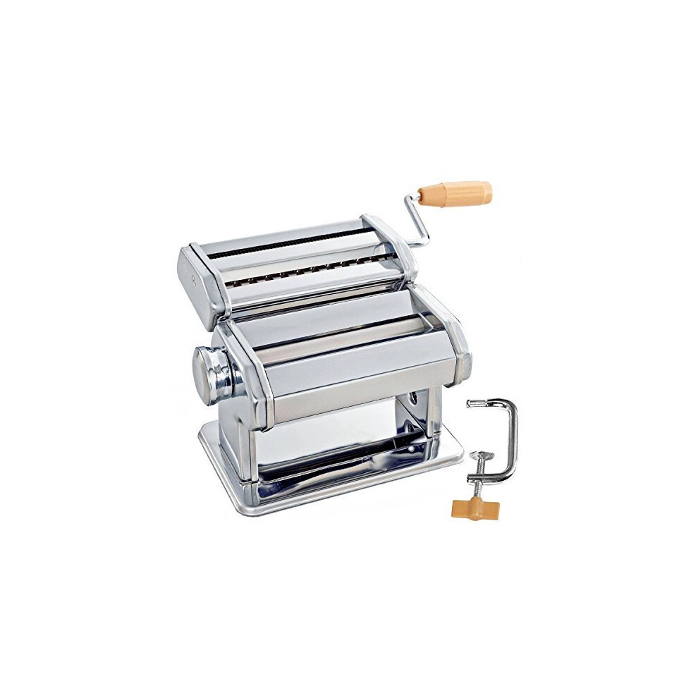 Taylor & 5-In-1 Heavy-Duty Stainless Steel Pasta Maker With Lasagne, Spaghetti & Tagliatelle Cutters – 9 Thickness Levels Brown