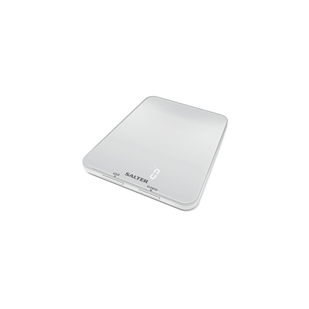 Salter 1180 Whdr Phantom Electronic Kitchen Scale, 5 Kg Maximum Capacity, Hidden Until Lit Easy Read Display, Large Ultra Slim Glass Platform, Ad