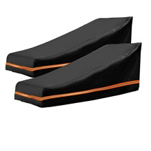 2PCS Sun Lounger Covers, LCGOD Lounger Chair Cover Outdoor Garden Sunbed Cover Windproof Anti-UV Heavy Duty 600D Oxford Fabric with Reflective St