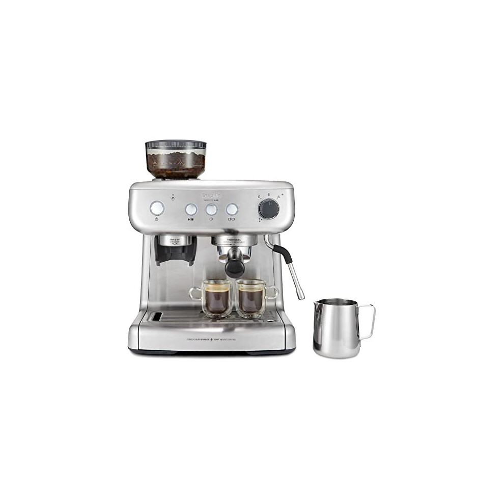 Breville Barista Max Espresso Machine | Latte & Cappuccino Coffee Maker With Integrated Bean Grinder & Steam Wand | 2.8 L Water Tank | 15 Bar Ita Brown
