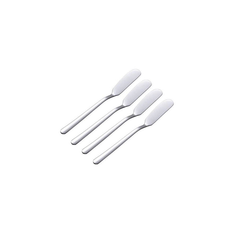 VANRA Cheese Spreader Knife Set 4-Piece Stainless Steel Butter Knife Small Sandwich Condiment Jam Bread Cream Canape Knives Spatula 6.5-inch