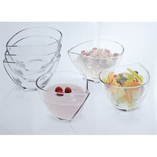 6 x RCR Crystal Glass Happy Dessert Bowls Boxed Set Dishwasher, Fruit