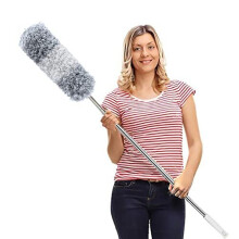 DELUX Microfiber Feather Duster Extendable Duster with 100 inches Extra Long Pole Bendable Head & Long Handle Dusters for Cleaning Ceiling Fan High