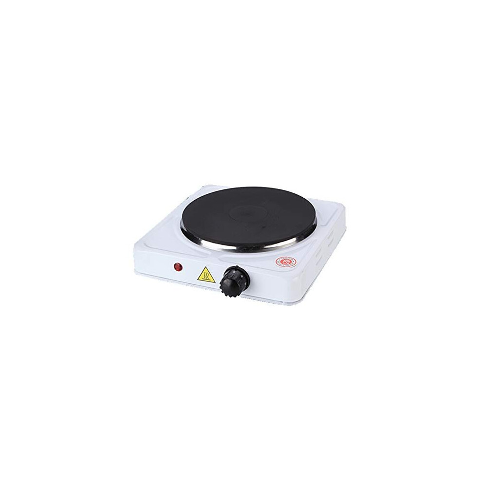 KitaBulb Electric Portable Kitchen Hot Plate Hob, Single Boiling Ring, Cast Iron Heating Plate, 1000W, White