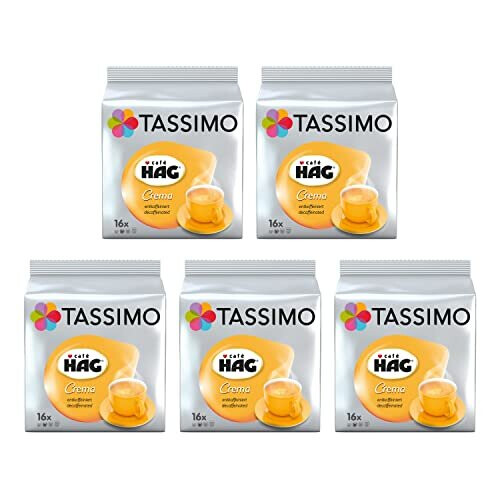 Tassimo Tassimo Cafe HAG Crema Decaffeinated Coffee Pods - 5 Packs (80 Drinks)