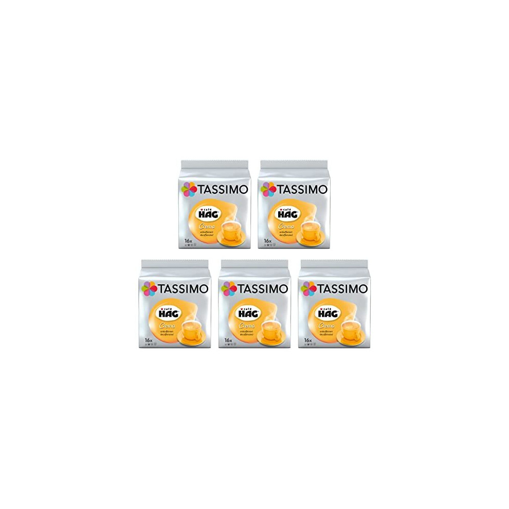 Tassimo Cafe Hag Crema Decaffeinated Coffee Pods - 5 Packs (80 Drinks)
