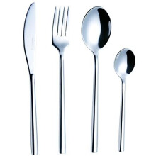 Exzact Elite 16-Piece Forged Stainless Steel Flatware Set for 4: 4 Forks, 4 Knives, 4 Spoons, 4 Teaspoons, Mirror Finish, Dishwasher Safe