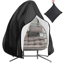 Egg Patio Hanging Chair Cover 200x230cm - Waterproof, Windproof & UV-Resistant with Zip & Drawstring, Fits Most Egg/Pod Chairs