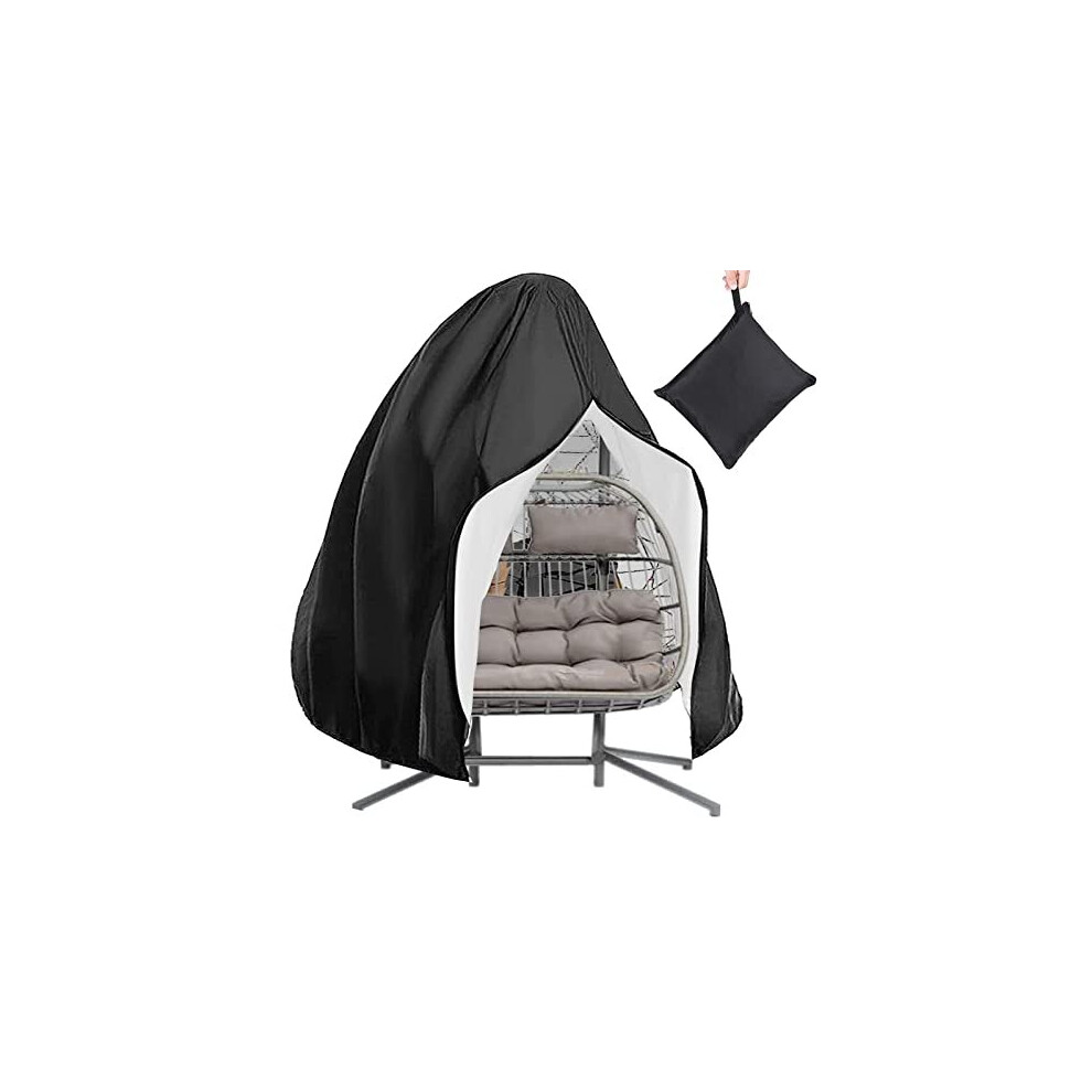 Egg Patio Hanging Chair Cover, 200x230cm Double Egg Chair Cover with Zip & Drawstring Outdoor Waterproof Windproof Durable Heavy Duty Hanging Cha