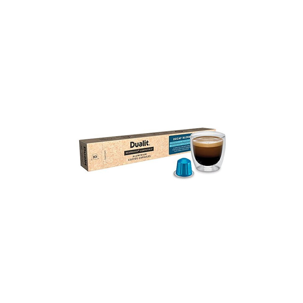 Dualit Nespresso Compatible* Decaf Recyclable Aluminium Coffee Capsules By | 50 Pack - 5 X 10 Pk - 50 Servings Of Premium Eco Friendly Coffee Po