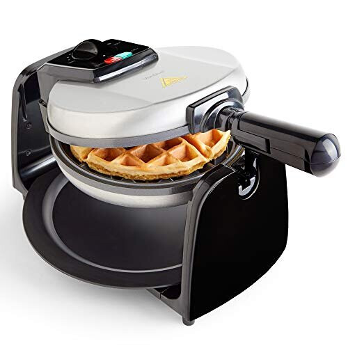 VonShef Waffle Maker with Rotating Iron, Cool Touch Handles