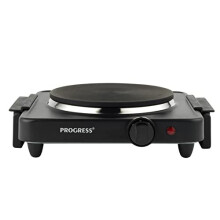Progress EK4353P Single Electric Hot Plate, Table Top Cooking, Portable with Carry Handles & Non-Slip Feet, Variable Heat Settings, Ideal for Com