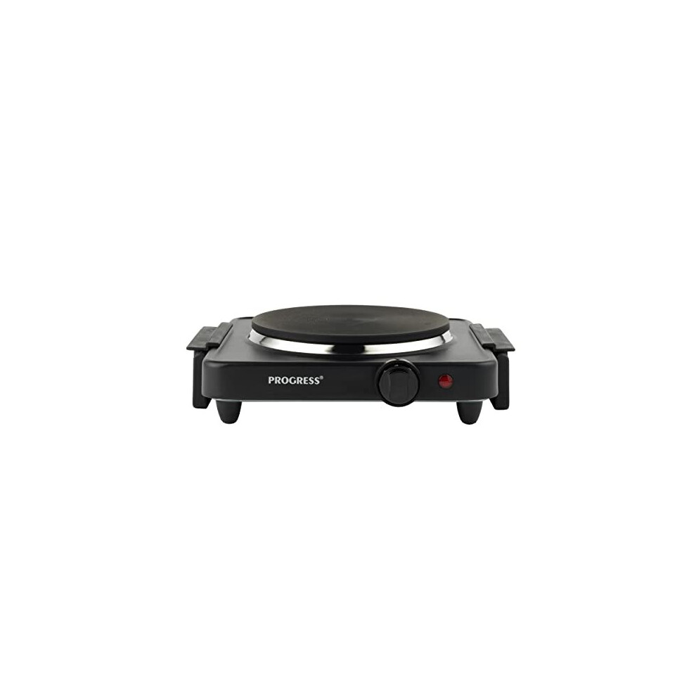 Progress EK4353P Single Electric Hot Plate, Table Top Cooking, Portable with Carry Handles & Non-Slip Feet, Variable Heat Settings, Ideal for Com