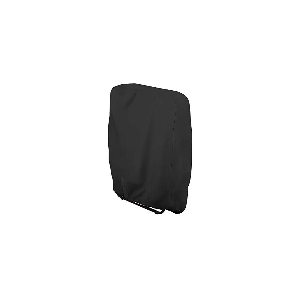 Folding Reclining Chair Cover, 210D Oxford Fabric Garden Stacking Chair Covers, Patio Folding Sunbed Sun Lounger Covers with Storage Bag (Black)