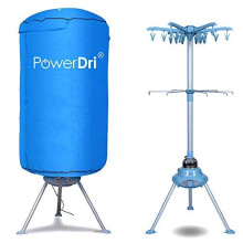 PowerDri Portable Electric Clothes Dryer Energy-Efficient, 15 Kilos, Home Dorms Hot Air Machine Stand Rack with Cover