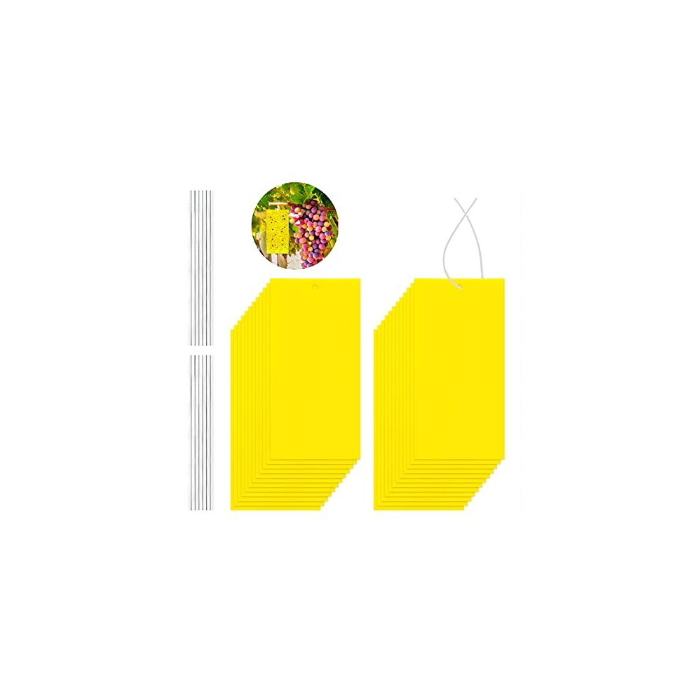 DONQL 25Pcs Fly Control Stickers, Yellow Sticky Traps Stickers for Flies, 3.9Inchx7.8Inch Dual-sided Insect Fly Paper Stickers for Mosquito, Frui