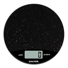 Salter 1009 BKDR Digital Kitchen Scale Marble finish Easy to Read Circle Electronic Cooking Scale - Up to 8 kg Black