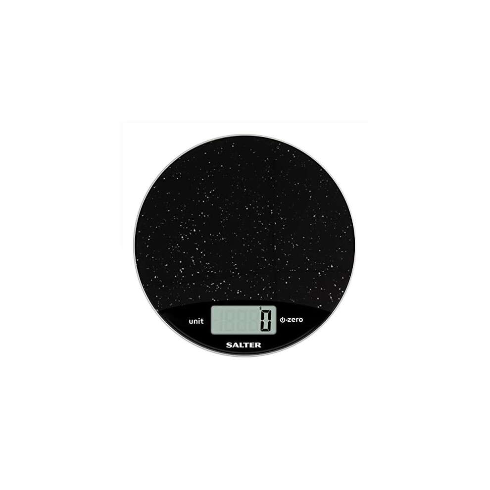 Salter 1009 BKDR Digital Kitchen Scale  Marble finish Easy to Read Circle Electronic Cooking Scale - Up to 8 kg  Black