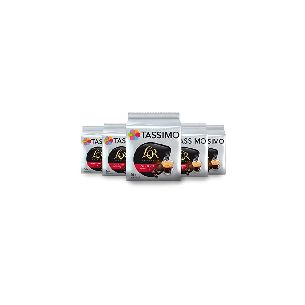 TASSIMO L'OR Espresso Splendente Coffee Capsules T-Discs Pods 5 Pack, 80 Drinks