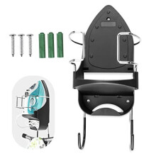 Alpinista Ironing Board Hanger Wall Mount Ironing Board Holder Wall Mount for Laundry Rooms Storage Organizer, Black