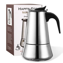 Happy Fox | Espresso Maker | Moka Pot Induction | Made of 430 Stainless Steel, 6 Cups (300 ml), Portable Coffee Maker, Espresso Machine,Suitable