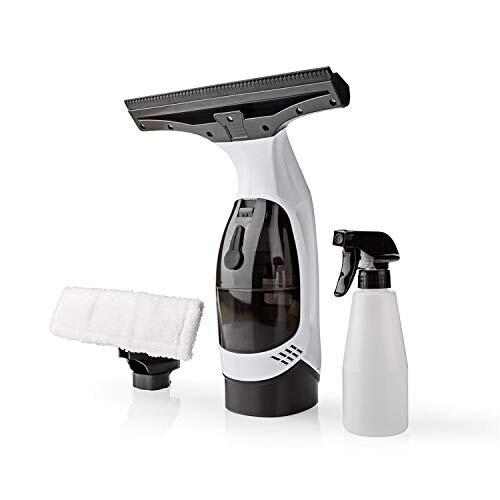 Ex-Pro 20W Cordless Window Vacuum with 150ml Tank, Spray Bottle & Microfibre Wiper - Streak-Free Cleaning for Windows, Mirrors, Shower Screens