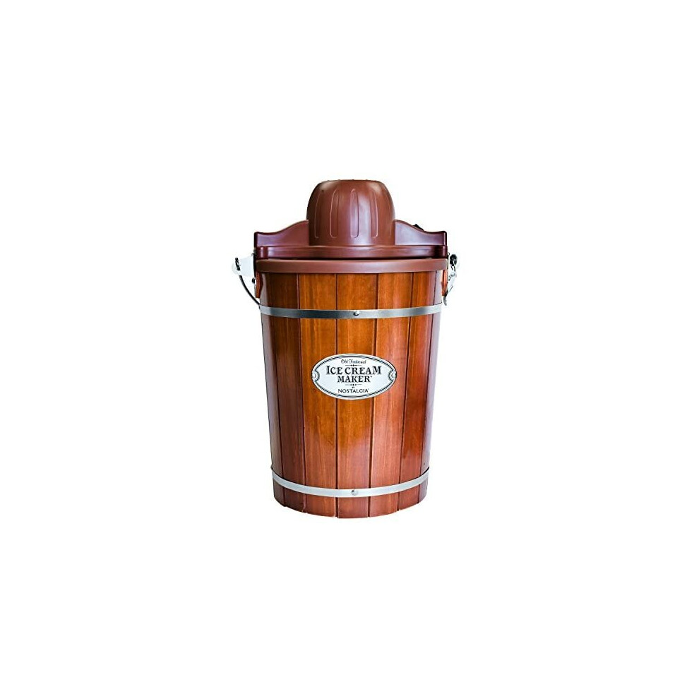 Nostalgia ICMP600WD Wood Bucket Ice Cream Maker, 6-Quart