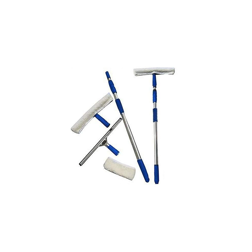 MD MUZ TELESCOPIC Window Cleaning Washing Kit Washer Wash Pole Large Cleaner Squeegees