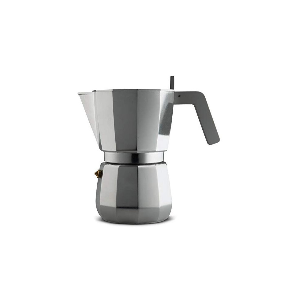 Alessi Moka Dc06/9 Fm-Design Espresso Coffee Maker in Aluminium Casting, Handle and Knob in Pa, Grey, 9 Cups, Steel