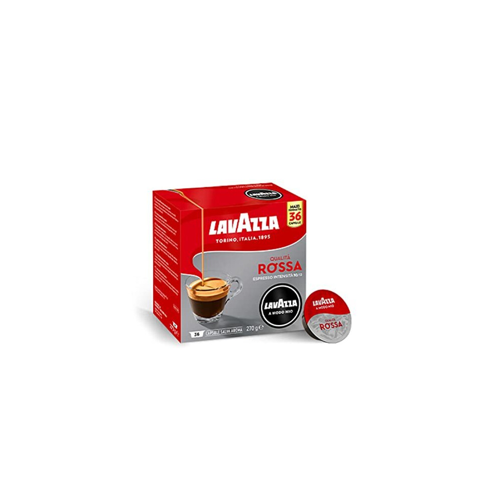Lavazza A Modo Mio Qualità Rossa, Coffee Capsules, Arabica And Robusta, Full And Sustained Taste, Intensity 10/13, Medium Roasting, Perfect For A