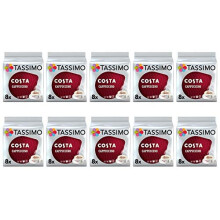 Tassimo Costa Cappuccino Coffee Pods - 10 Packs (80 Drinks)