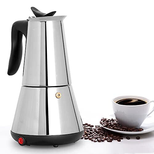 MXBAOHENG Electric Moka Pot Espresso Coffee Maker 6 Cups Coffee Mocha
