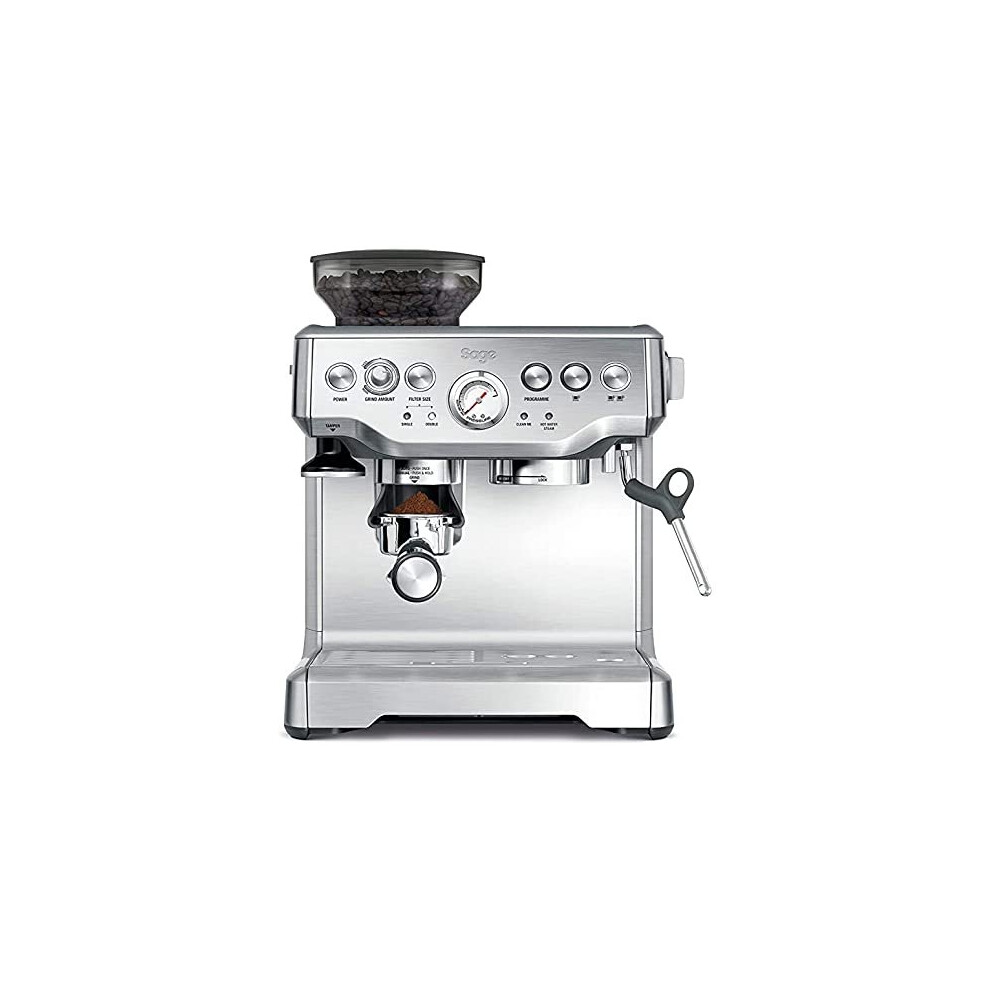 Sage Barista Express Espresso Machine - Espresso and Coffee Maker, Bean to Cup Coffee Machine, BES875UK , Brushed Stainless Steel