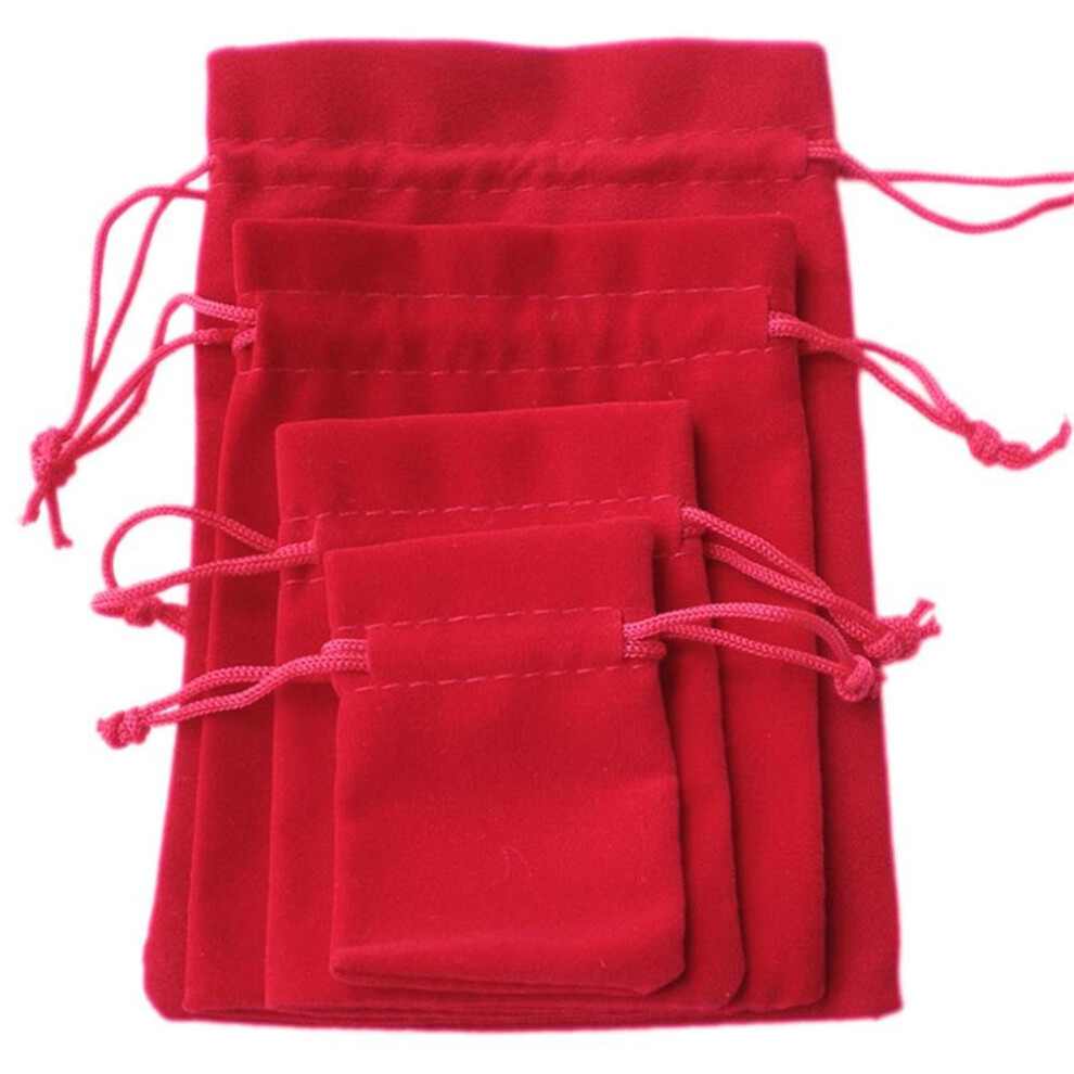 (Red 10x13cm, 10) Time to Sparkle Luxury Velvet Gift Bags Jewellery Soft Durable Reusable Drawstring Party Christmas Candy Favour Pouches