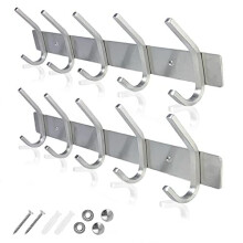 GlazieVault Coat Racks for Wall - Stainless Steel Coat Hooks (2 Pack) - Heavy Duty Coat Hooks Wall Mounted - Wall Hanger Wall Hooks and Clothes H