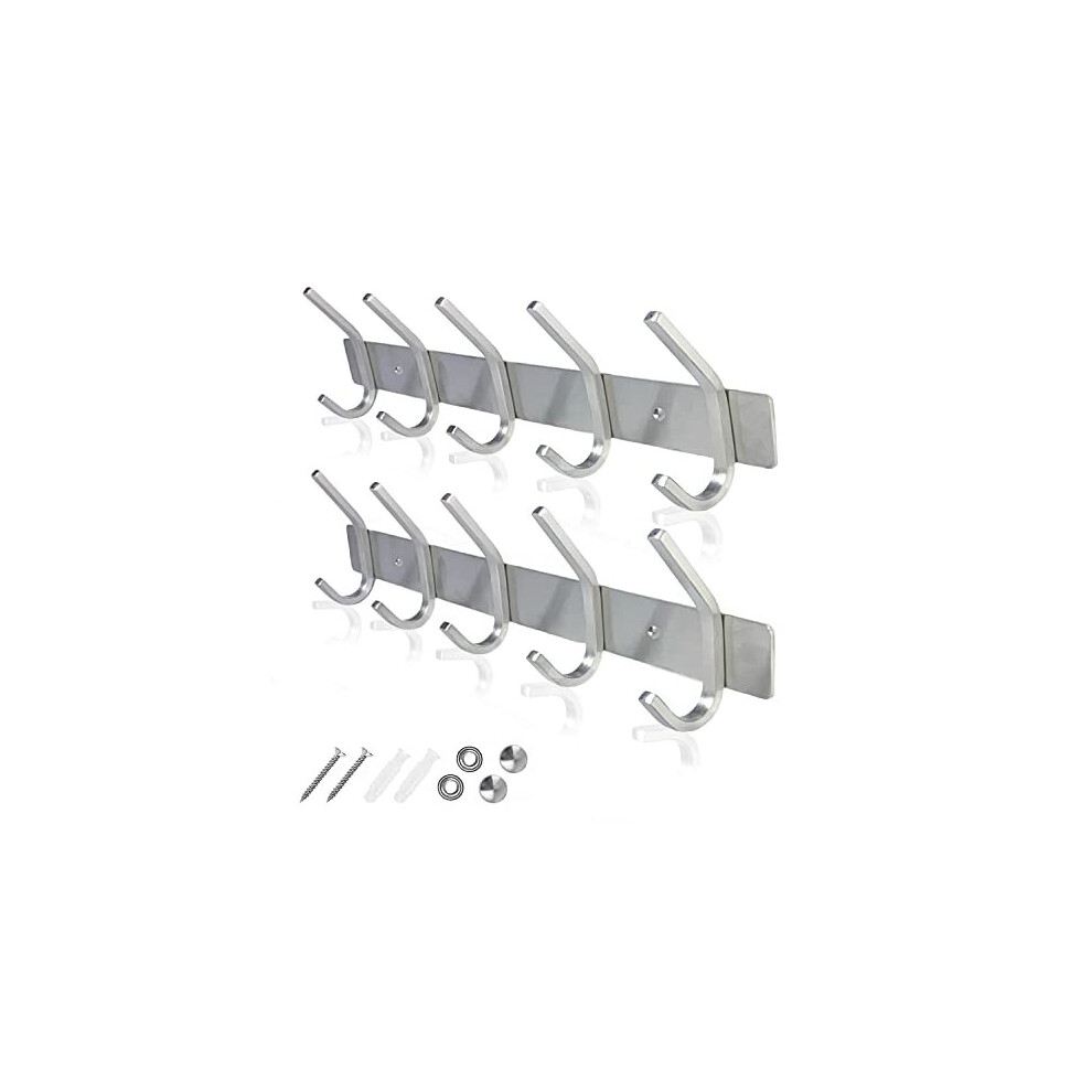 Glazievault Coat Racks For Wall - Stainless Steel Coat Hooks (2 Pack) - Heavy Duty Coat Hooks Wall Mounted - Wall Hanger Wall Hooks And Clothes H