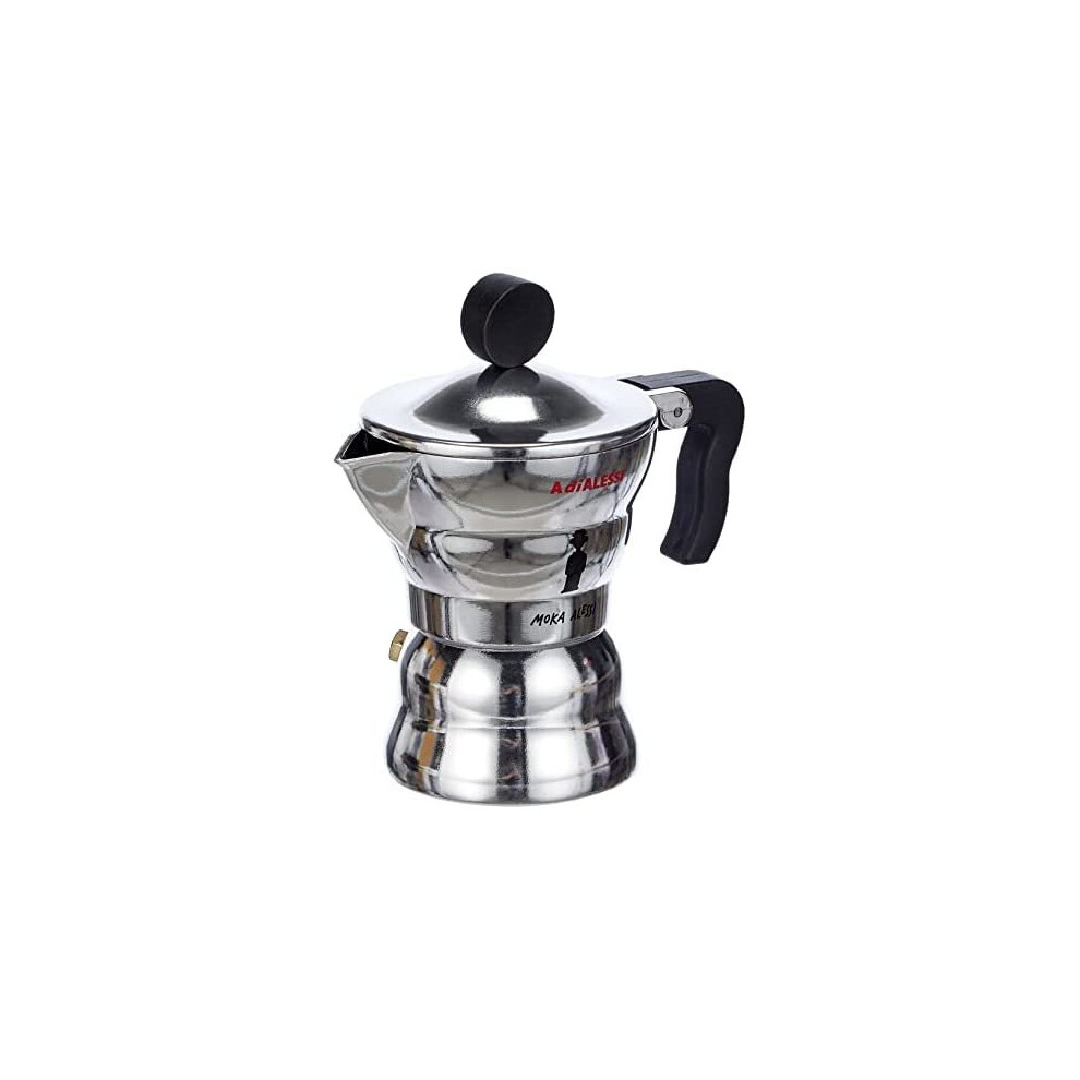 Alessi AAM33 / 1 - Design Espresso Coffee Maker, Aluminum Body, Handle and Knob in Thermoplastic Resin, 1 Cup