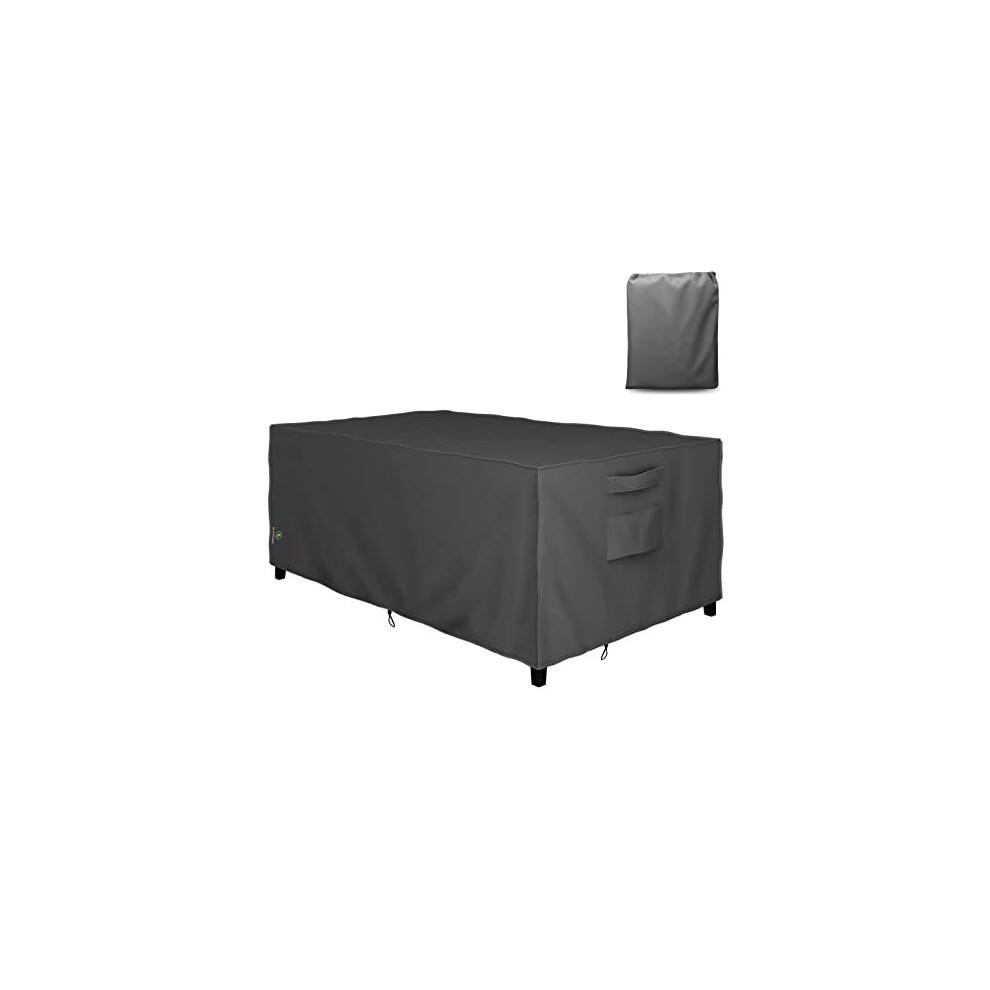 F&J Outdoors Waterproof Furniture Covers UV Resistant Rectangle Medium-Small Garden Table Cover 170x112x70cm Eco-friendly Fabric,Grey