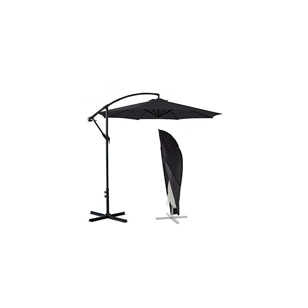 Housse de parasol d   port    ConPus pour parasol d   port    de 2,7     4 m, avec fermeture    clair et protection imperm   able, noire