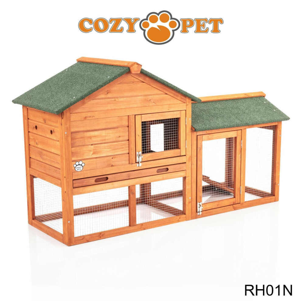 Rabbit Hutch 148cm Cozy Pet Natural Guinea Pig Hutches Run Rabbit Ferret Runs RH01N