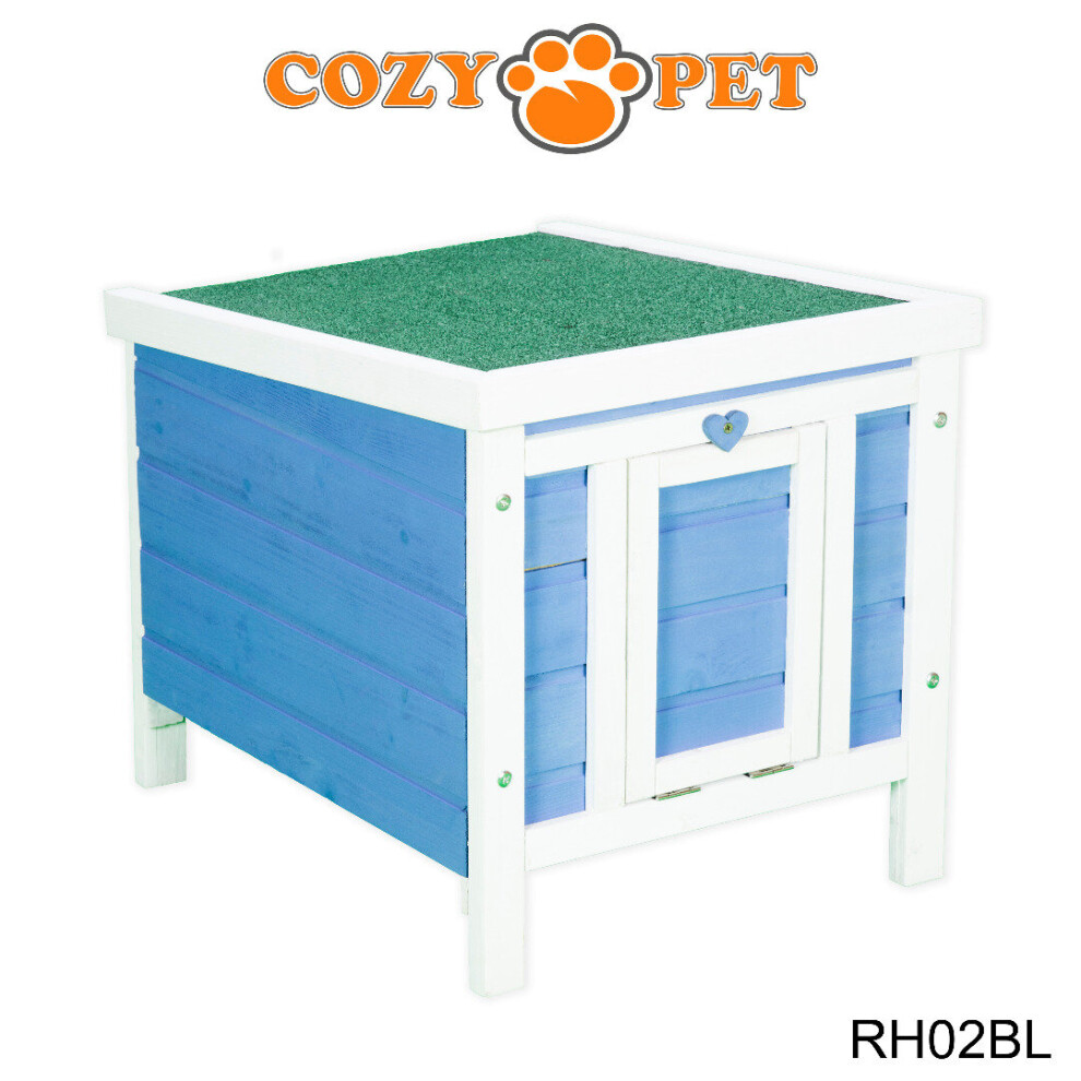 Rabbit Hutch Hide Blue Cozy Pet Guinea Pig Hutches Hedgehog Run Tortoise RH02BL