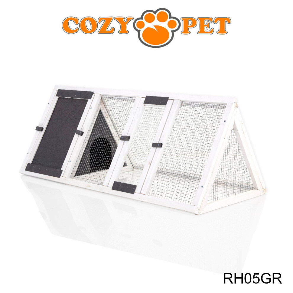 Triangular Rabbit Hutch Cozy Pet Grey Guinea Pig Hutches Ferret Runs RH05GR